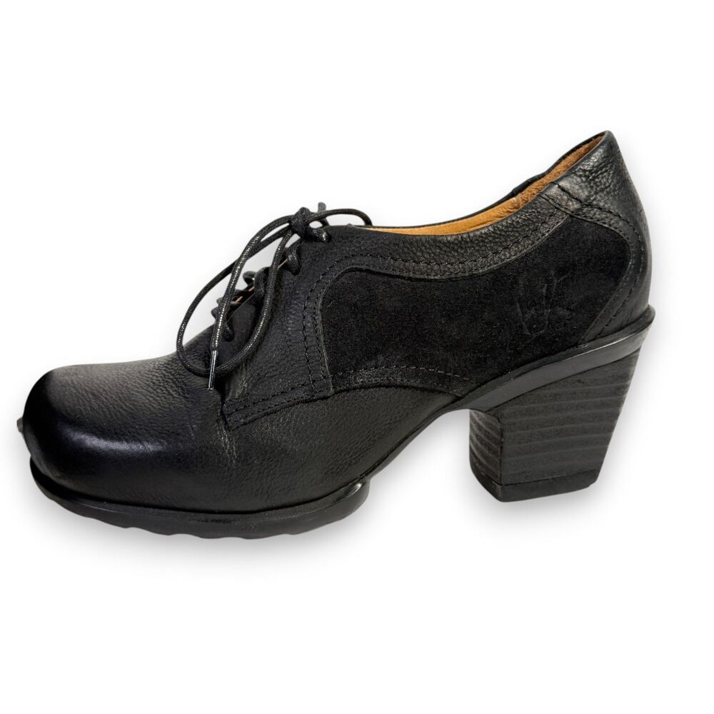 John Fluevog | Hopefuls Ease | Black Oxford Preppy Gibson Block Heel | Sz 6.5
